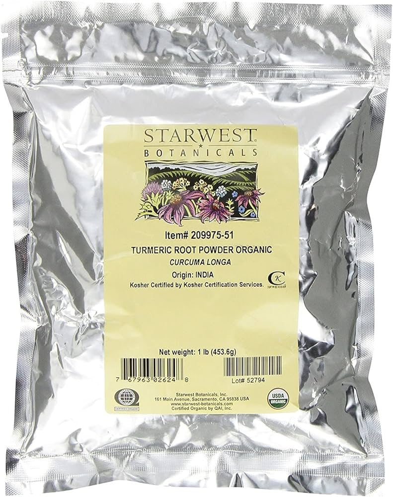 Starwest Botanicals Turmeric Root Organic Powder, 16 Oz